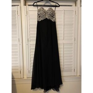 Night Moves size 2 black formal dress with beautifully beaded bust